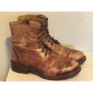 BED STU Boots Women's 7 Brick Red Leather Cobbler Goodyear Welt Wingtip Ankle